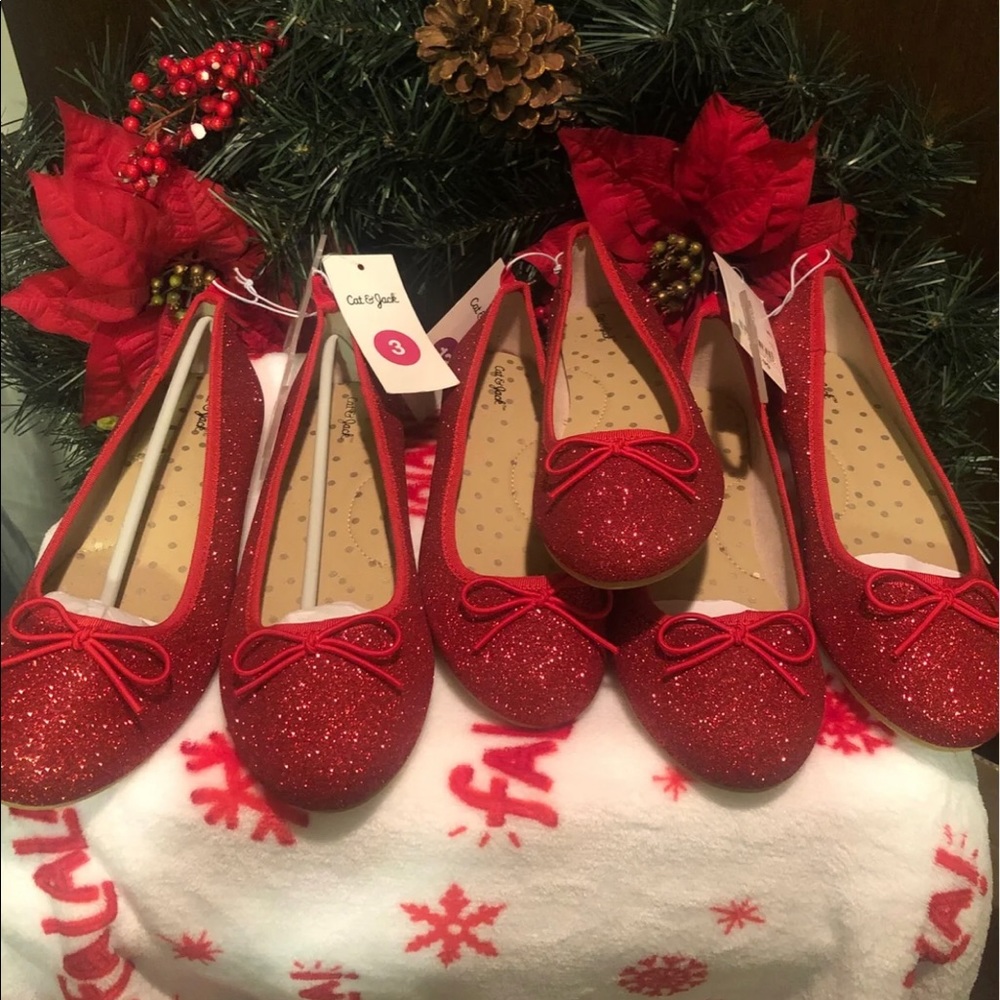 Red glitter Flats